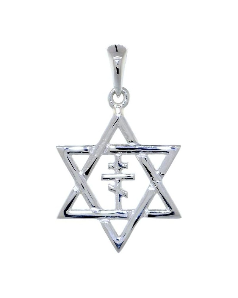 17mm Messianic Jewish Star of David and Russian Orthodox Cross Charm Sterling Silver 925 or SS $20.30 Pendants