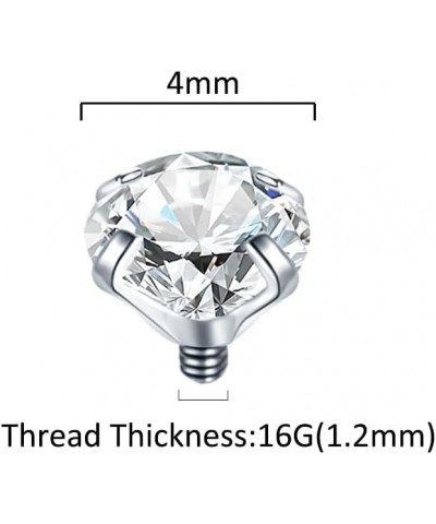 14G Micro Dermal Anchor Top Crystal Top Dermal Piercings Surface Skin Piercing Body Jewelry 8PCS 4mm top, Clear CZ $8.66 Body...