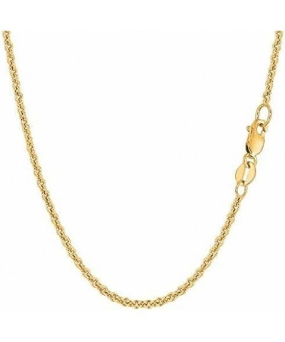 14K SOLID Yellow 1.5mm,1.9mm,2.2mm Or 3.0mm Shiny Diamond Cut Forsantina Cable Chain Necklace for Pendants and Charms with Lo...