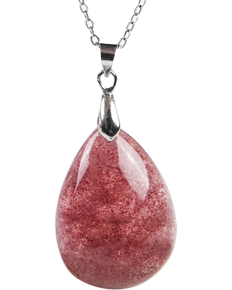 Genuine Jewelry Pendant Natural Strawberry Quartz Crystal Gemstone $9.33 Pendants