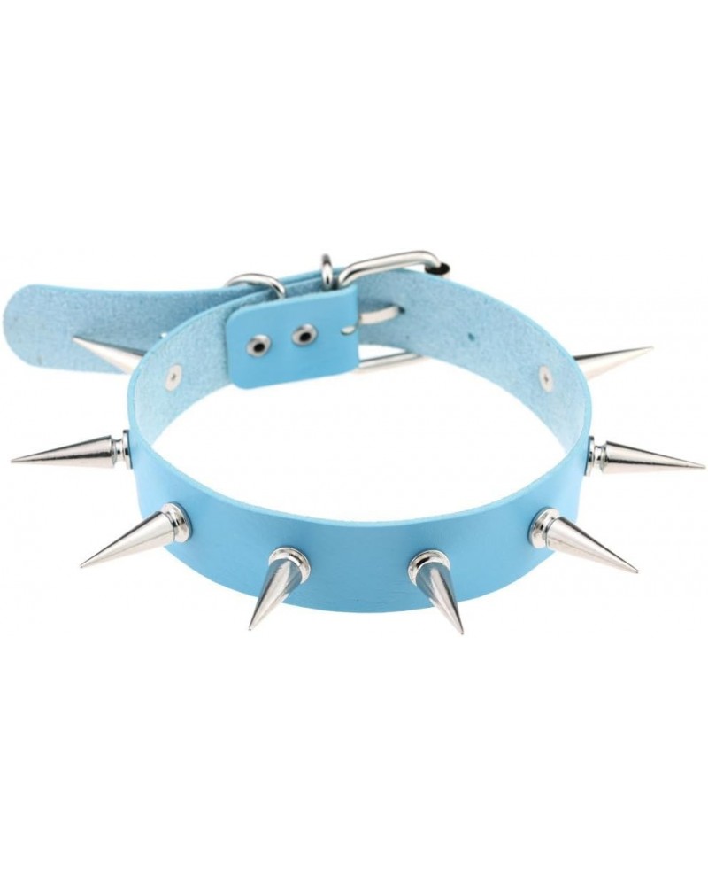 Unisex Multicolor Simulated Leather PU Black-tone/Silver-tone Spikes Rivets Spiked Punk Rock Gothic Choker Collar Necklace Si...