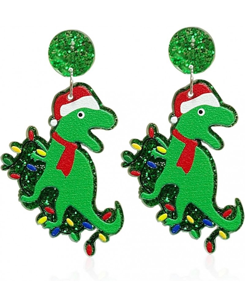 Dinosaur Earrings for Women Cute Acrylic Animal Dino Dangle Earrings Funny Cartoon Jewelry Gifts for Girls Christmas - Green ...