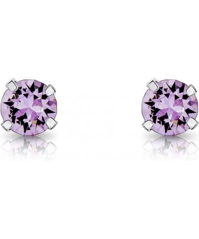 925 Sterling Silver SMALL Round Stud Earrings made with Crystals from Swarovski Elements - Diameter: 5 mm Violet $10.74 Earrings