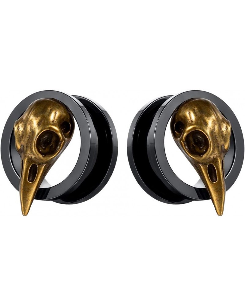 2PCS Stainless Steel Black Gold Plugs and Tunnels Ear Gauge Stretcher Plug Jewelry Piercing Expander Gauges 2g - 1 inch 6mm-2...