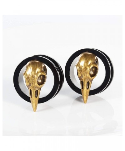 2PCS Stainless Steel Black Gold Plugs and Tunnels Ear Gauge Stretcher Plug Jewelry Piercing Expander Gauges 2g - 1 inch 6mm-2...