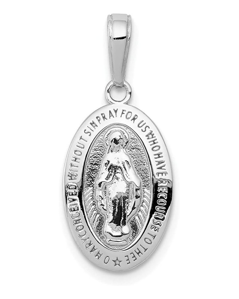 14k Gold Miraculous Medal Pendant Fine Jewelry for Women White Gold $103.38 Pendants