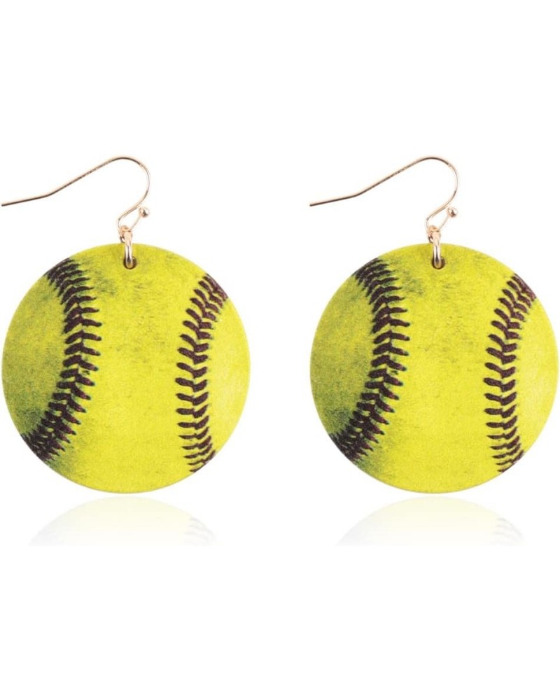 Sports Game Team Earrings - Acetate Hook Drop, Wood Beads Charm Dangles Volleyball, Basketball, Softball, Football, Baseball ...