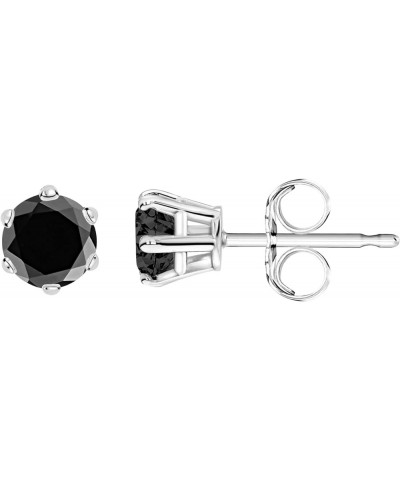 1/2-10 Carat Total Weight Black Diamond Stud Earrings 6 Prong Screw Back Platinum 0.75 carats $179.31 Earrings