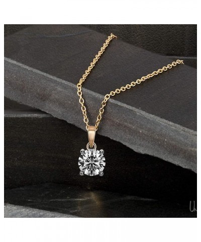 1/5 Carat - 1 Carat | 10K White,Yellow & Rose Gold | Natural Diamond Solitaire Pendant Necklace With Chain Yellow Gold 0.37 c...