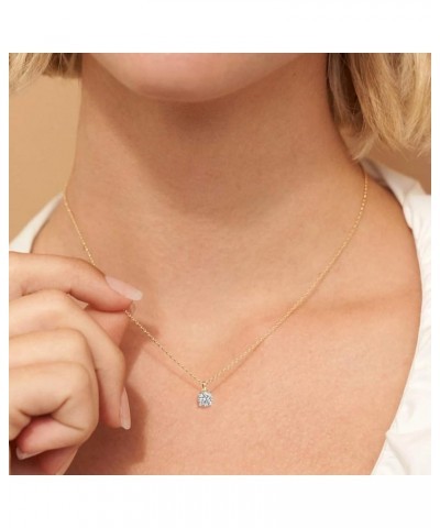 1/5 Carat - 1 Carat | 10K White,Yellow & Rose Gold | Natural Diamond Solitaire Pendant Necklace With Chain Yellow Gold 0.37 c...