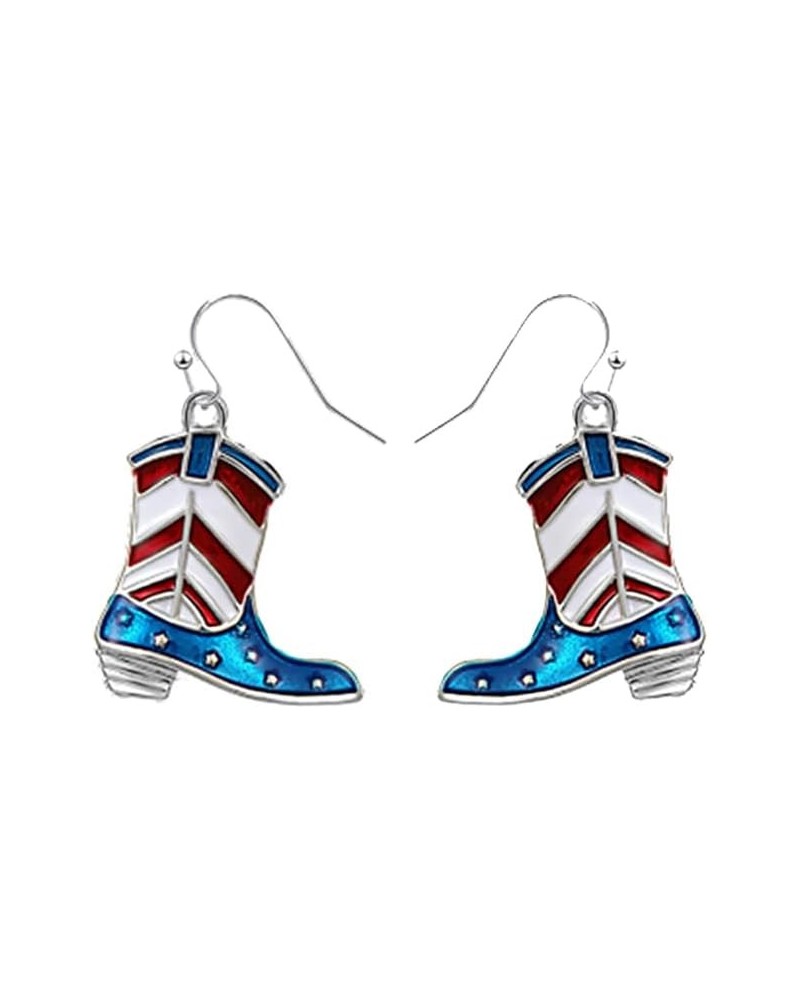 Patriotic Earrings for Women,4th of July Independence Day Earrings American USA Flag Earrings Red White Blue Butterfly Wing B...