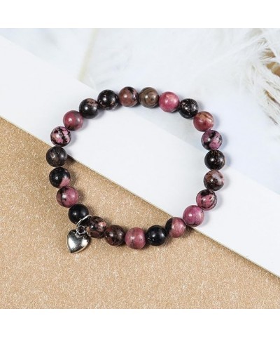 Inspirational Bracelets for Women Girls Natural Stone Healing Crystal Anti-Anxiety Bead Bracelet You're Awesome Heart Beaded ...