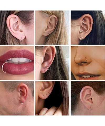 18G Nose Rings for Women Nose Rings Studs Stainless Steel L-Shaped Nose Studs Screw Nose Piercing Jewelry Style J $9.17 Body ...