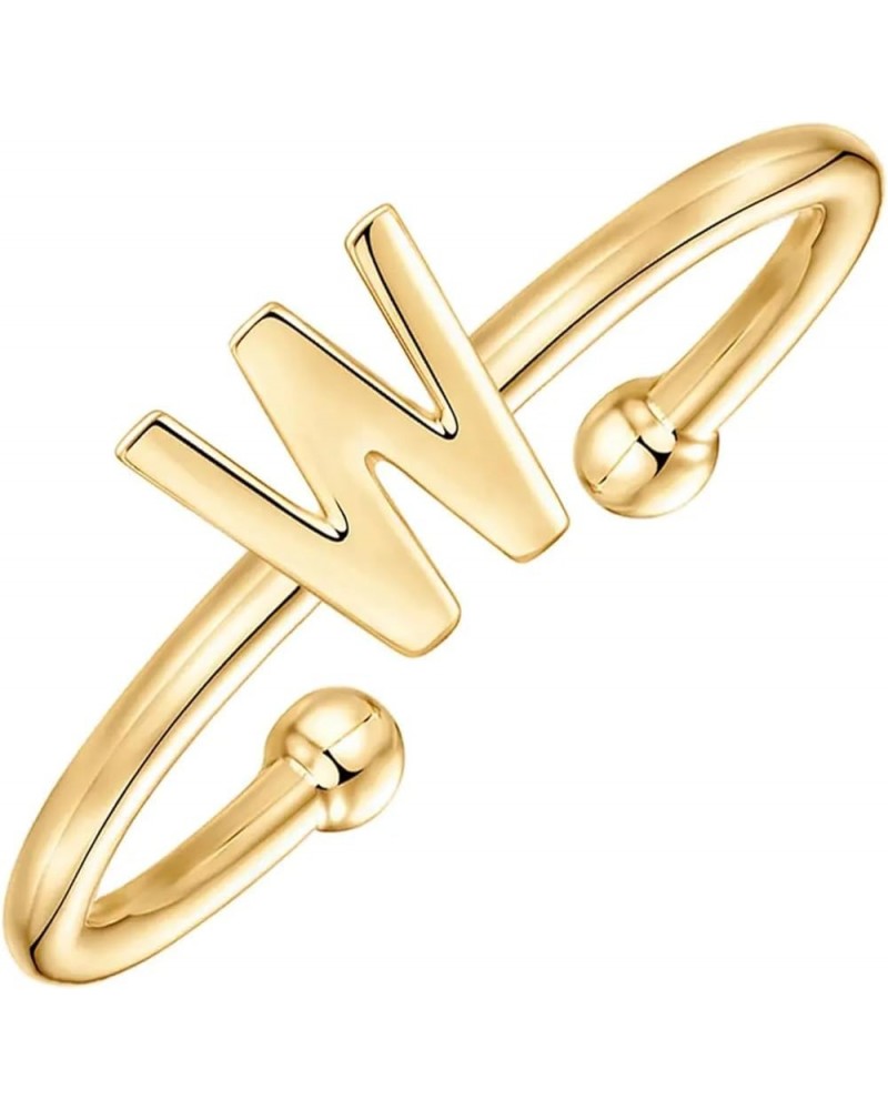 Boogey 18K Real Gold Plated Initial Ring Adjustable Letter Rings Stackable Rings for Women, Teens & Girls, a Gift for Her. W ...