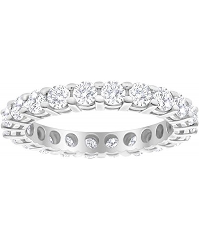 2 Carat (ctw) to 6 Carat (ctw) 14K White Gold Round LAB GROWN Diamond Ladies Eternity Wedding Anniversary Stackable Ring Band...