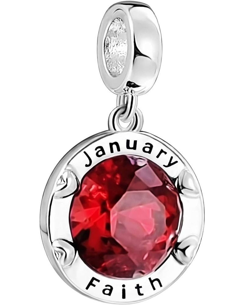 Jan-Dec Birthstone Charms for Bracelets Happy Birthday Bead Charm for Women Girls Gifts Cute CZ Round January $6.93 Bracelets