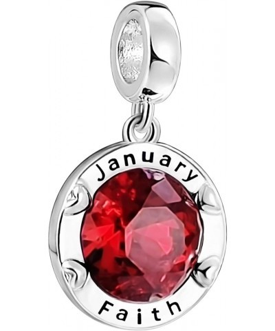 Jan-Dec Birthstone Charms for Bracelets Happy Birthday Bead Charm for Women Girls Gifts Cute CZ Round January $6.93 Bracelets