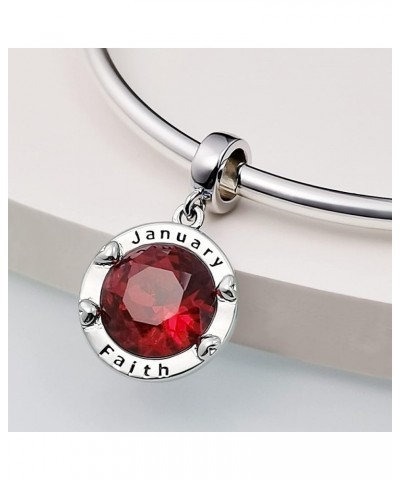 Jan-Dec Birthstone Charms for Bracelets Happy Birthday Bead Charm for Women Girls Gifts Cute CZ Round January $6.93 Bracelets