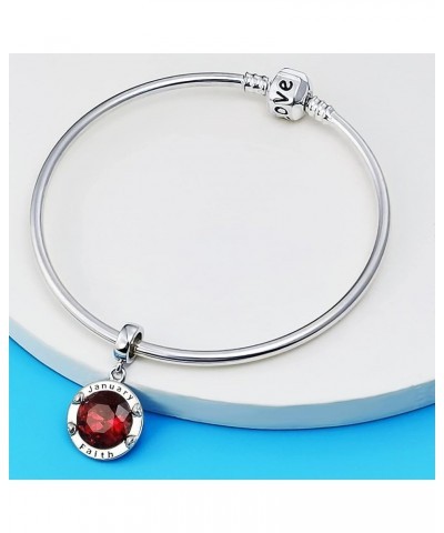 Jan-Dec Birthstone Charms for Bracelets Happy Birthday Bead Charm for Women Girls Gifts Cute CZ Round January $6.93 Bracelets