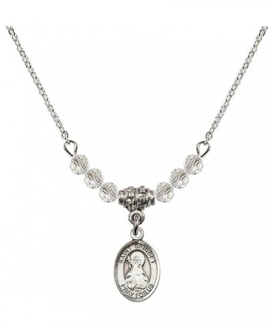 April Birth Month Bead Necklace with Catholic Patron Saint Petite Charm, 18 Inch Saint Bridget of Sweden $32.44 Necklaces