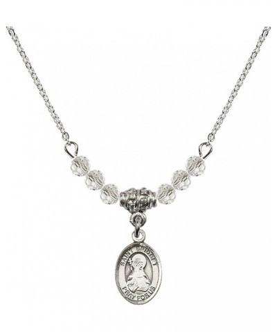 April Birth Month Bead Necklace with Catholic Patron Saint Petite Charm, 18 Inch Saint Bridget of Sweden $32.44 Necklaces