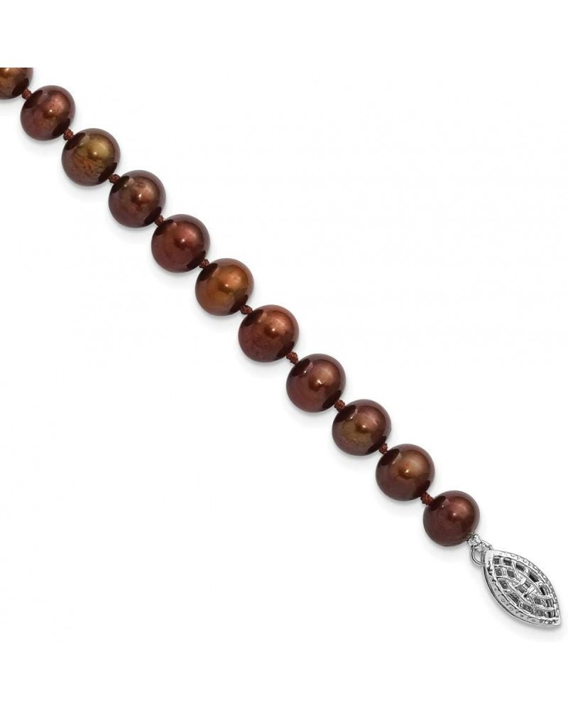 Sterling Silver Rh-plated 6-7mm Brown FW Cultured Pearl Bracelet 7.25in 7mm style QH4817-7.25 $23.69 Bracelets