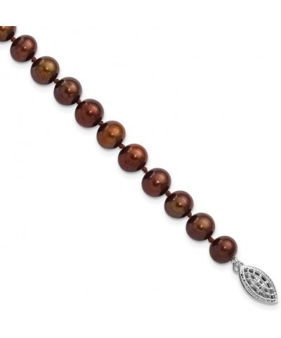 Sterling Silver Rh-plated 6-7mm Brown FW Cultured Pearl Bracelet 7.25in 7mm style QH4817-7.25 $23.69 Bracelets