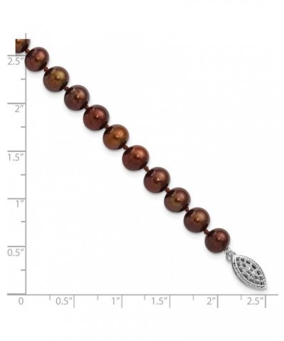 Sterling Silver Rh-plated 6-7mm Brown FW Cultured Pearl Bracelet 7.25in 7mm style QH4817-7.25 $23.69 Bracelets