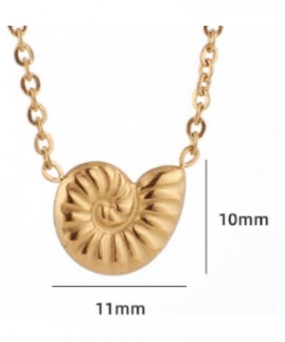 Stainless Steel Ocean Shell Conch Style Beach Summer Holiday Pendant Necklace Gold $5.89 Necklaces