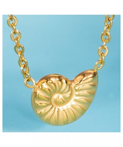 Stainless Steel Ocean Shell Conch Style Beach Summer Holiday Pendant Necklace Gold $5.89 Necklaces