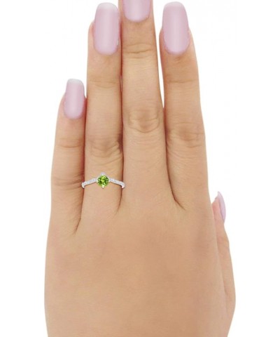 Art Deco Chevron Midi V Ring Stacking Round Cubic Zirconia 925 Sterling Silver Simulated Peridot CZ $11.25 Rings