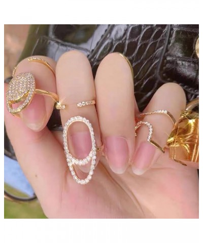 4 Pcs Finger Nail Ring for Women Rhinestones Finger Tip Rings Finger Nail Jewelry Gold Metal Nail Decoration Nail Protect Gol...