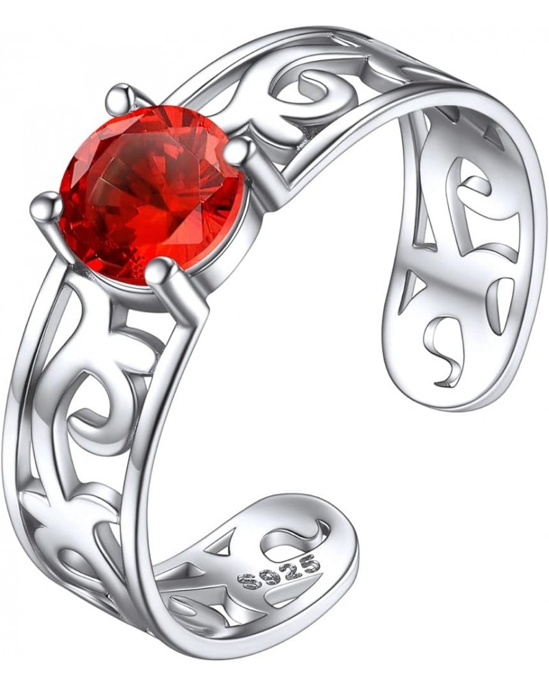 925 Sterling Silver Round Created Birthstone Celtic Knot Stackable Eternity Ring for Women Adjustable 07. July - Ruby $12.96 ...