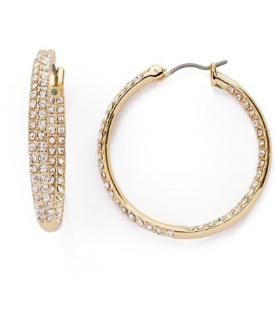 Womens Bridal Special Occasion Crystal Pave Hoop 48mm Crystal/Gold 48mm $26.00 Earrings