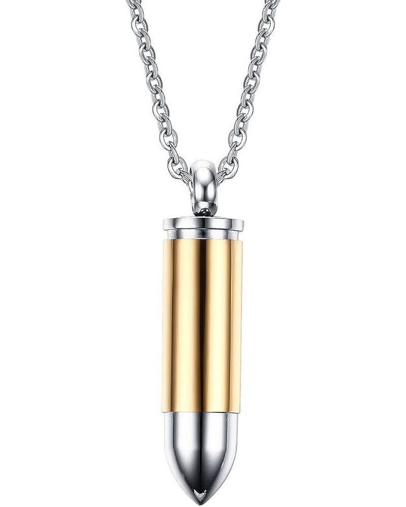 Stainless Steel Polished Bullet Urn Pendant Necklace Memorial Ash Keepsake Cremation Jewelry gold silver $8.79 Necklaces