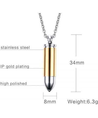 Stainless Steel Polished Bullet Urn Pendant Necklace Memorial Ash Keepsake Cremation Jewelry gold silver $8.79 Necklaces