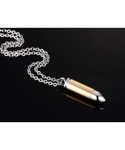 Stainless Steel Polished Bullet Urn Pendant Necklace Memorial Ash Keepsake Cremation Jewelry gold silver $8.79 Necklaces