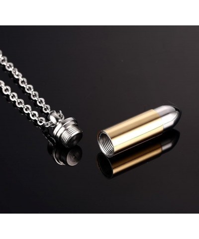 Stainless Steel Polished Bullet Urn Pendant Necklace Memorial Ash Keepsake Cremation Jewelry gold silver $8.79 Necklaces