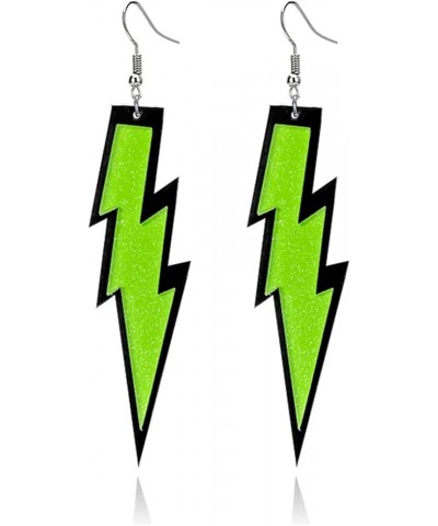 Acrylic Exaggerated Lightning Earrings Statement Punk Retro Geometric Delicate Neon Personalized Earrings Accessory Jewelry f...