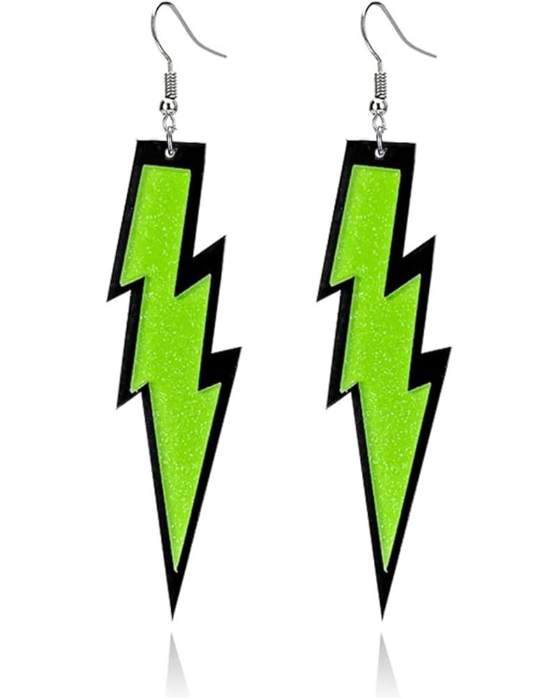 Acrylic Exaggerated Lightning Earrings Statement Punk Retro Geometric Delicate Neon Personalized Earrings Accessory Jewelry f...