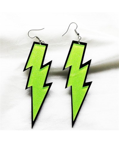 Acrylic Exaggerated Lightning Earrings Statement Punk Retro Geometric Delicate Neon Personalized Earrings Accessory Jewelry f...