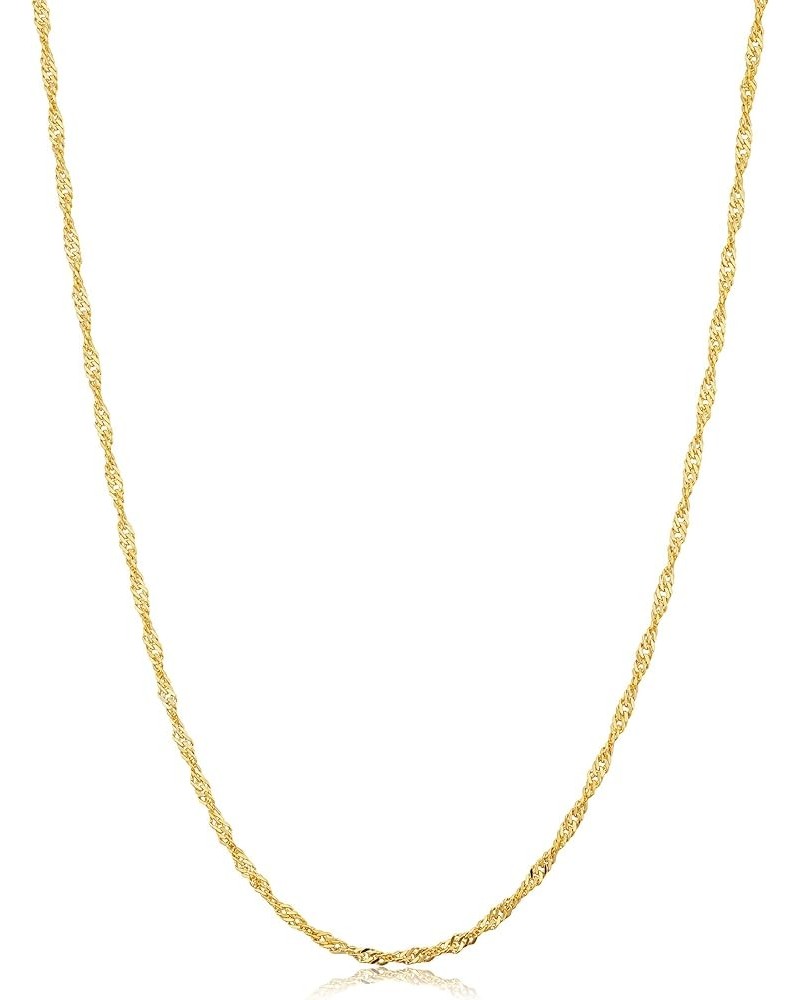 14k Yellow Gold Filled Or White Gold Filled Singapore Chain Necklace For Women And Men (1mm, 1.4mm, 1.7mm or 2mm - sizes from...