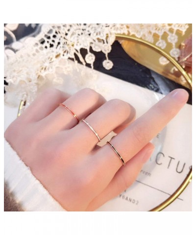 Women's Stainless Steel 1MM Thin Midi Stacking Ring Enamel Plain Rose Gold Wedding Band Size 3 to 10 White+Black+Red (3pcs) $...