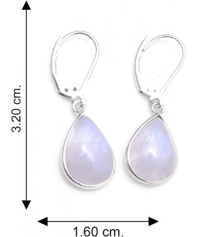 925 Sterling Silver Natural Gemstone Teardrop Earrings For Women & Girls rainbow moonstone $14.78 Earrings