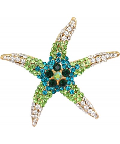 Brooch Pins for Girls, Cute Colorful Rhinestone Starfish Brooch Elegant Clothing Accessories Men Women Bag Hat Business Suit ...