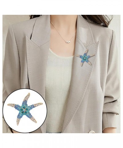 Brooch Pins for Girls, Cute Colorful Rhinestone Starfish Brooch Elegant Clothing Accessories Men Women Bag Hat Business Suit ...