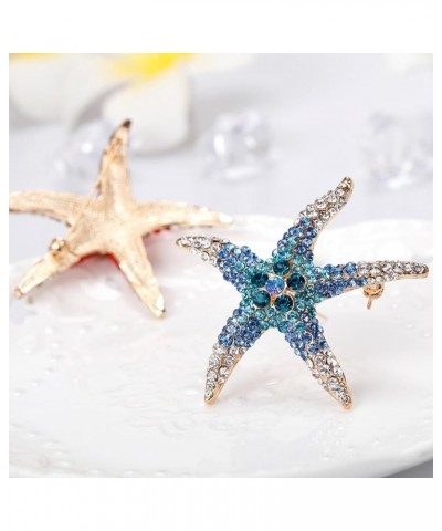 Brooch Pins for Girls, Cute Colorful Rhinestone Starfish Brooch Elegant Clothing Accessories Men Women Bag Hat Business Suit ...