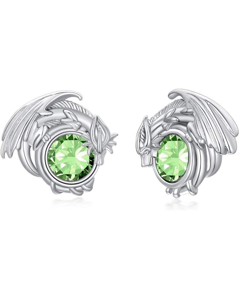 Dragon Earrings Sterling Silver Stud Hypoallergenic Birthstone Crystal Dragon Earrings for Women Girl 08-Aug $18.47 Earrings