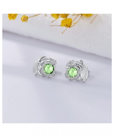 Dragon Earrings Sterling Silver Stud Hypoallergenic Birthstone Crystal Dragon Earrings for Women Girl 08-Aug $18.47 Earrings