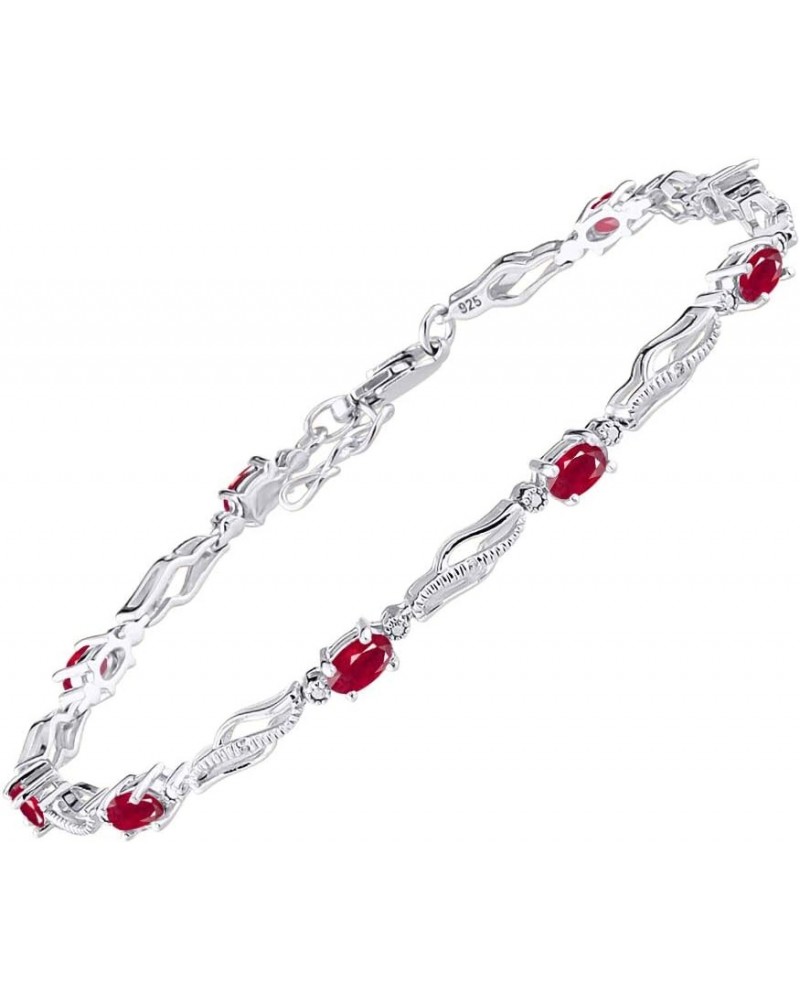 Bracelets for Women 925 Sterling Silver Serenity Wave Tennis Bracelet Gemstone & Genuine Diamonds Adjustable to Fit 7"-8" Wri...